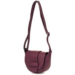 Listonoszka burgundowa Vera Pelle X41. Czerwone torebki do ręki damskie bez wzorów, z materiału, małe, bez dodatków. Za 153.99 zł.
