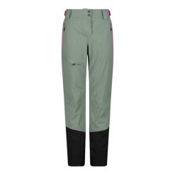 Spodnie damskie narciarskie CMP 34W2046. Zielone spodnie materiałowe damskie CMP, na zimę, bez wzorów, sportowe. Za 684.00 zł.
