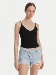 Guess Top O6GR01 Z5302 Czarny Regular Fit. Czarne topy damskie Guess, l, z aplikacjami, z wiskozy, bez kołnierzyka, bez ramiączek. Za 236.99 zł.