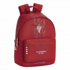 Plecak na Laptopa Real Sporting de Gijón Czerwony. Czerwone plecaki męskie safta, bez wzorów, z poliesteru. Za 135.10 zł.