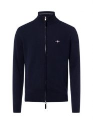 Gant sweter z wełny jagnięcej Mężczyźni Wełna niebieski, XXL. Niebieskie swetry męskie GANT, m, bez wzorów, z wełny, bez kołnierzyka, bez ramiączek. Za 799.95 zł.