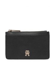 Tommy Hilfiger Portfel Th Icon Long Cc Holder AW0AW18867 Czarny. Czarne portfele damskie Tommy Hilfiger, ze skóry. Za 209.99 zł.