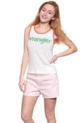 WRANGLER T SHIRT DAMSKI RETRO KABEL TANK ROSEWATER W730SEVLF 112130937. Pomarańczowe t-shirty damskie Wrangler, xs, bez wzorów, retro, bez kołnierzyka, bez ramiączek. W wyprzedaży za 39.99 zł.