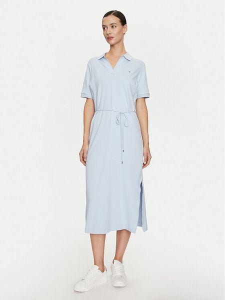 Tommy Hilfiger Sukienka codzienna WW0WW41278 Błękitny Regular Fit. Niebieskie sukienki damskie Tommy Hilfiger, na co dzień, l, bez wzorów, z lyocellu, bez kołnierzyka, bez ramiączek, proste. Za 419.99 zł.