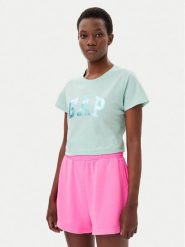 Gap T-Shirt 729555-13 Zielony Regular Fit. Zielone t-shirty damskie GAP, l, bez wzorów, z bawełny, bez kołnierzyka, bez ramiączek. Za 79.99 zł.