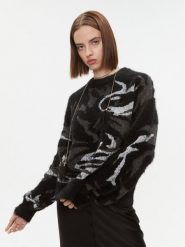 DKNY Sweter P3MSB00Z Czarny Regular Fit. Czarne swetry nierozpinane damskie DKNY, m, bez wzorów, z syntetyku, bez kołnierzyka, bez ramiączek. W wyprzedaży za 439.99 zł.