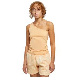 Damski tank top Urban Classics Asymmetric. Brązowe topy damskie Urban Classics, bez wzorów, bez kołnierzyka, bez ramiączek. Za 93.00 zł.