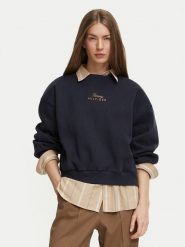 Tommy Hilfiger Bluza WW0WW51724 Niebieski Relaxed Fit. Niebieskie bluzy damskie Tommy Hilfiger, xs, bez wzorów, bez ramiączek, bez kaptura. Za 529.99 zł.
