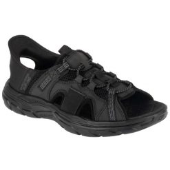 Sandały męskie, Slip-Ins: Revolted SS - Merrick. Czarne sandały męskie Skechers, na lato, bez wzorów, bez zapięcia. Za 279.99 zł.