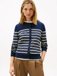 Tommy Hilfiger Kardigan Kobiety biały|niebieski, XS. Białe kardigany damskie Tommy Hilfiger, xs, bez wzorów, z bawełny, bez kołnierzyka. Za 429.95 zł.