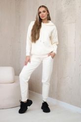 Komplet sweterkowy Bluza + Spodnie jasny beżowy. Brązowe bluzy damskie KESI, l, bez wzorów, z poliesteru, eleganckie, bez ramiączek, bez kaptura. Za 317.83 zł.