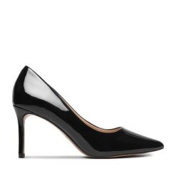 Szpilki JENNY. Czarne szpilki damskie Jenny, bez wzorów, bez obcasa, na szpilce, bez zapięcia. Za 129.99 zł.