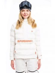 Kurtka narciarska damska Fundango Everett Padded. Białe kurtki sportowe damskie FUNDANGO, m, bez wzorów, z materiału, bez ramiączek, z kapturem, narciarskie. Za 399.00 zł.