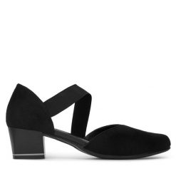 Czółenka Lasocki. Czarne czółenka damskie Lasocki, bez wzorów, bez obcasa, bez zapięcia. Za 179.99 zł.