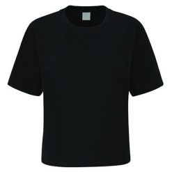 T-shirt Damski Ciężkiej Grubości Cropped. Czarne t-shirty damskie MANTIS, bez wzorów, sportowe, bez kołnierzyka, bez ramiączek. Za 69.99 zł.