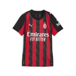 Damska koszulka domowa AC Milan 25/26 PUMA. Czarne bluzki damskie Puma, m, bez wzorów, sportowe, bez kołnierzyka, bez ramiączek. Za 429.00 zł.