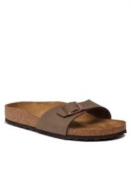 Birkenstock Klapki Madrid 0040093 Brązowy. Brązowe klapki damskie Birkenstock, bez wzorów, ze skóry, bez obcasa, bez zapięcia. Za 399.99 zł.
