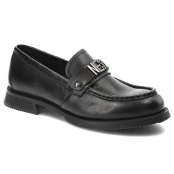 Czarne Półbuty Nessi Stylowe Obuwie Damskie. Czarne półbuty damskie Nessi, bez wzorów, ze skóry, eleganckie, bez obcasa, bez zapięcia. Za 390.99 zł.