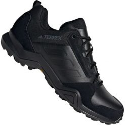 Czarne Buty trekkingowe adidas Terrex AX3 Lea M EE9444. Czarne trekkingi męskie Adidas, na lato, z materiału, bez zapięcia. W wyprzedaży za 429.00 zł.
