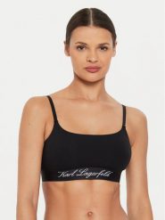 KARL LAGERFELD Biustonosz top 240W2129 Czarny. Czarne topy damskie KARL LAGERFELD, xs, bez wzorów, z bawełny, bez kołnierzyka, bez ramiączek. Za 129.99 zł.