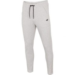 Spodnie dresowe męskie SPMD302 - chłodny jasny szary melanż. Szare spodnie sportowe męskie 4F, m, bez wzorów, z dresówki. Za 139.99 zł.
