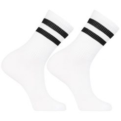 Białe Długie Skarpetki Ze Ściągaczem W Paski 3 Pary Unisex. Białe skarpety męskie Moraj, bez wzorów, z bawełny. Za 34.99 zł.