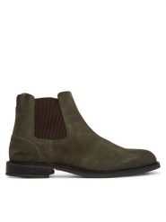 Tommy Hilfiger Sztyblety Corporate Dressy Suede Chelsea FM0FM05953 Khaki. Brązowe botki męskie Tommy Hilfiger, bez wzorów, ze skóry, bez obcasa, bez zapięcia. Za 649.99 zł.