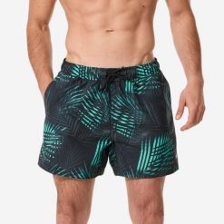 Spodenki surfingowe męskie Decathlon 100 15" Palm Mint. Zielone szorty męskie Decathlon, bez wzorów, z materiału, sportowe. Za 49.99 zł.