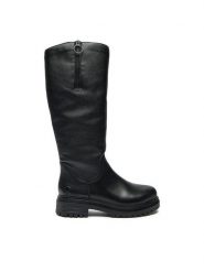 Rieker Kozaki Y3154-00 Czarny. Czarne kozaki damskie Rieker, bez wzorów, ze skóry, bez obcasa, na płaskiej podeszwie, bez zapięcia. Za 469.99 zł.