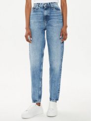 Calvin Klein Jeans Jeansy J20J223655 Niebieski Mom Fit. Niebieskie jeansy damskie Calvin Klein Jeans, bez wzorów, z bawełny. Za 289.99 zł.