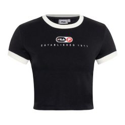 Koszulka damska FILA Luverne Tight Ringer. Brązowe koszulki sportowe damskie Fila, s, bez wzorów, bez ramiączek. Za 99.99 zł.