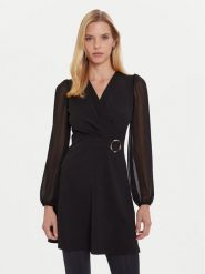 Morgan Sukienka koktajlowa 252-RSONIA Czarny Slim Fit. Czarne sukienki damskie Morgan, bez wzorów, z syntetyku, wizytowe, bez kołnierzyka, bez ramiączek. Za 329.99 zł.