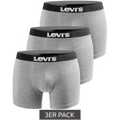 Bokserki majtki męskie Levi's Boxers 3-Pack. Szare bokserki męskie Levi's®, bez wzorów, z gumy. Za 99.00 zł.