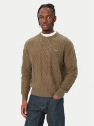 Guess Jeans Sweter M6BR01 Z1224 Zielony Regular Fit. Zielone swetry męskie Guess Jeans, m, z aplikacjami, z bawełny, bez kołnierzyka, bez ramiączek. Za 439.99 zł.