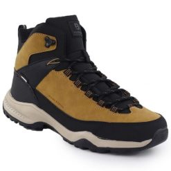 Buty sportowe trekkingowe wysokie nieocieplane camel McBraun 9457. Brązowe trekkingi męskie McBraun, ze skóry ekologicznej, bez zapięcia. Za 199.99 zł.