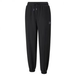 Spodnie sportowe damskie Puma X SW. Czarne spodnie dresowe damskie Puma, bez wzorów, z dresówki, sportowe. Za 259.00 zł.