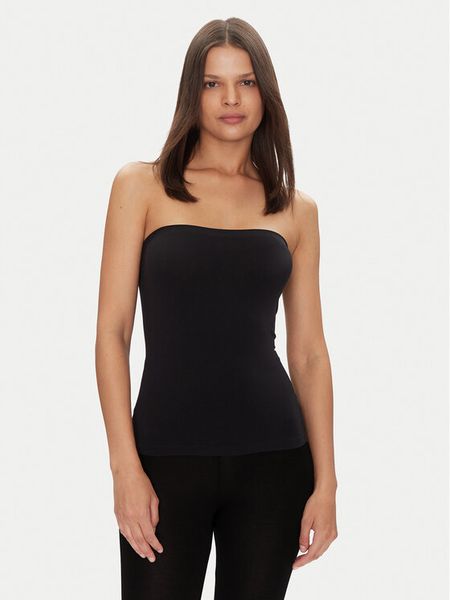 Wolford Top Fatal 50799 Czarny Slim Fit. Czarne topy damskie Wolford, xs, bez wzorów, z syntetyku, bez kołnierzyka, bez ramiączek. Za 389.99 zł.