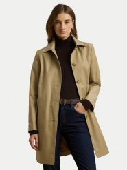 LAUREN RALPH LAUREN Płaszcz przejściowy 297967121002 Beżowy Straight Fit. Brązowe płaszcze damskie Lauren Ralph Lauren, s, bez wzorów, z bawełny, bez kołnierzyka, bez kaptura. Za 1,129.00 zł.