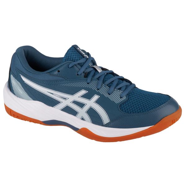 Buty halowe Asics Gel-Task 4. Białe buty sportowe męskie Asics, bez wzorów, z materiału, bez zapięcia, do piłki ręcznej. Za 429.99 zł.