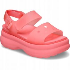 Sandały dla Kobiet Crocs Soho Frosted Y-Strap Sandal. Zielone sandały damskie Crocs, bez wzorów, z materiału, bez obcasa, na platformie, bez zapięcia. Za 289.99 zł.