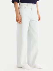 Calvin Klein Jeans Jeansy LV047F738G Biały Wide Leg. Białe jeansy damskie Calvin Klein Jeans, bez wzorów, z bawełny. Za 529.99 zł.