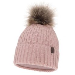Czapka Zimowa Damska z Pomponem Różowa. Czerwone czapki damskie Molly, na zimę, bez wzorów, z materiału. Za 59.00 zł.