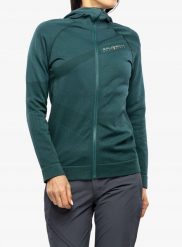 Bluza z kapturem damska Brubeck Thermo Wool by Pustelnik - green. Zielone bluzy damskie Brubeck, bez wzorów, bez ramiączek, z kapturem. Za 566.83 zł.