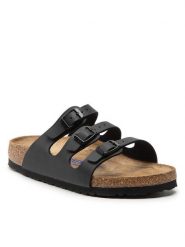 Birkenstock Klapki Florida Bs 53013 Czarny. Czarne klapki damskie Birkenstock, bez wzorów, ze skóry, bez obcasa, bez zapięcia. Za 469.99 zł.