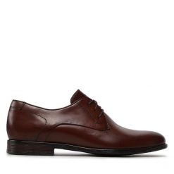 Półbuty Lasocki. Brązowe buty wizytowe męskie Lasocki, bez wzorów, bez obcasa, bez zapięcia. Za 183.99 zł.