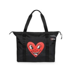 Torba podróżna Eastpak x Keith Haring Travel. Czarne torby na ramię męskie Eastpak, bez wzorów, z materiału, na ramię. Za 298.50 zł.