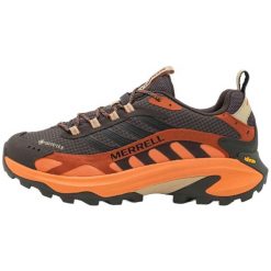 Buty turystyczne męskie Merrell Moab Speed 2 Gtx. Brązowe buty zimowe męskie Merrell, bez wzorów, bez obcasa, bez zapięcia. Za 689.99 zł.