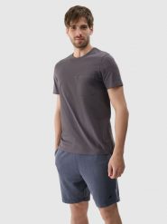 4F T-shirt regular z nadrukiem męski - szary S. Szare t-shirty męskie 4F, m, bez wzorów, z bawełny, bez kołnierzyka, bez ramiączek. Za 39.99 zł.