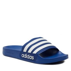 Klapki adidas. Szare klapki damskie Adidas, bez wzorów, sportowe, bez obcasa, bez zapięcia. Za 139.99 zł.