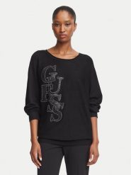 Guess Sweter W6BR51 Z1452 Czarny Regular Fit. Czarne swetry nierozpinane damskie Guess, m, z aplikacjami, z wiskozy, bez kołnierzyka, bez ramiączek. Za 394.99 zł.